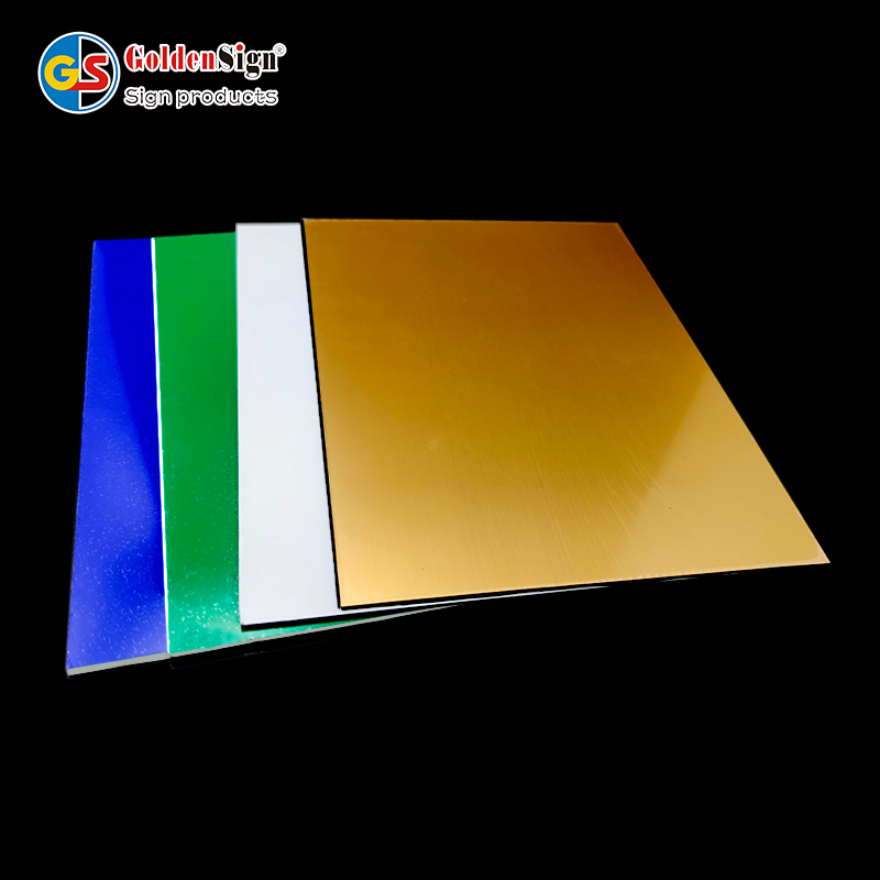 Hoja de doble color ABS Goldensign para grabado