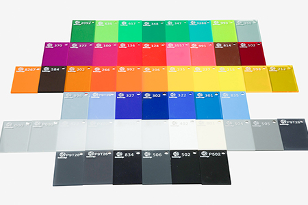 color de la hoja de acrílico