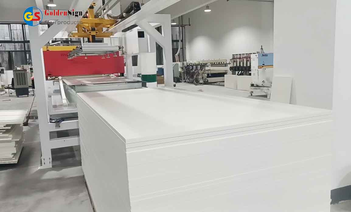 Detrás de la tabla de espuma de PVC de entrega a tiempo de entrega de Goldensign
