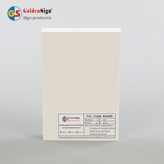 Goldensign impermeable ligero 10-20 mm 1220*2440 mm Fabricante de paneles de espuma de PVC Celuka Goldensign ligeros e impermeables para la construcción