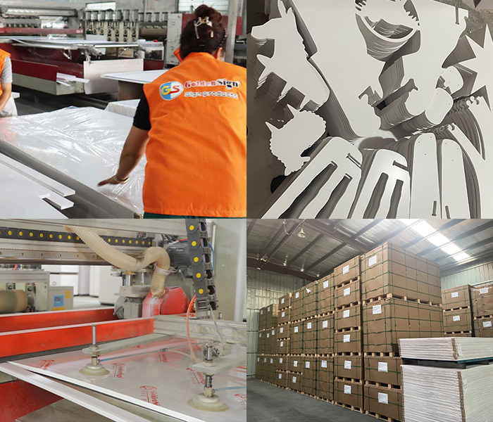 Goldensign que muestra hojas de espuma de PVC en International Expo